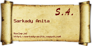 Sarkady Anita névjegykártya